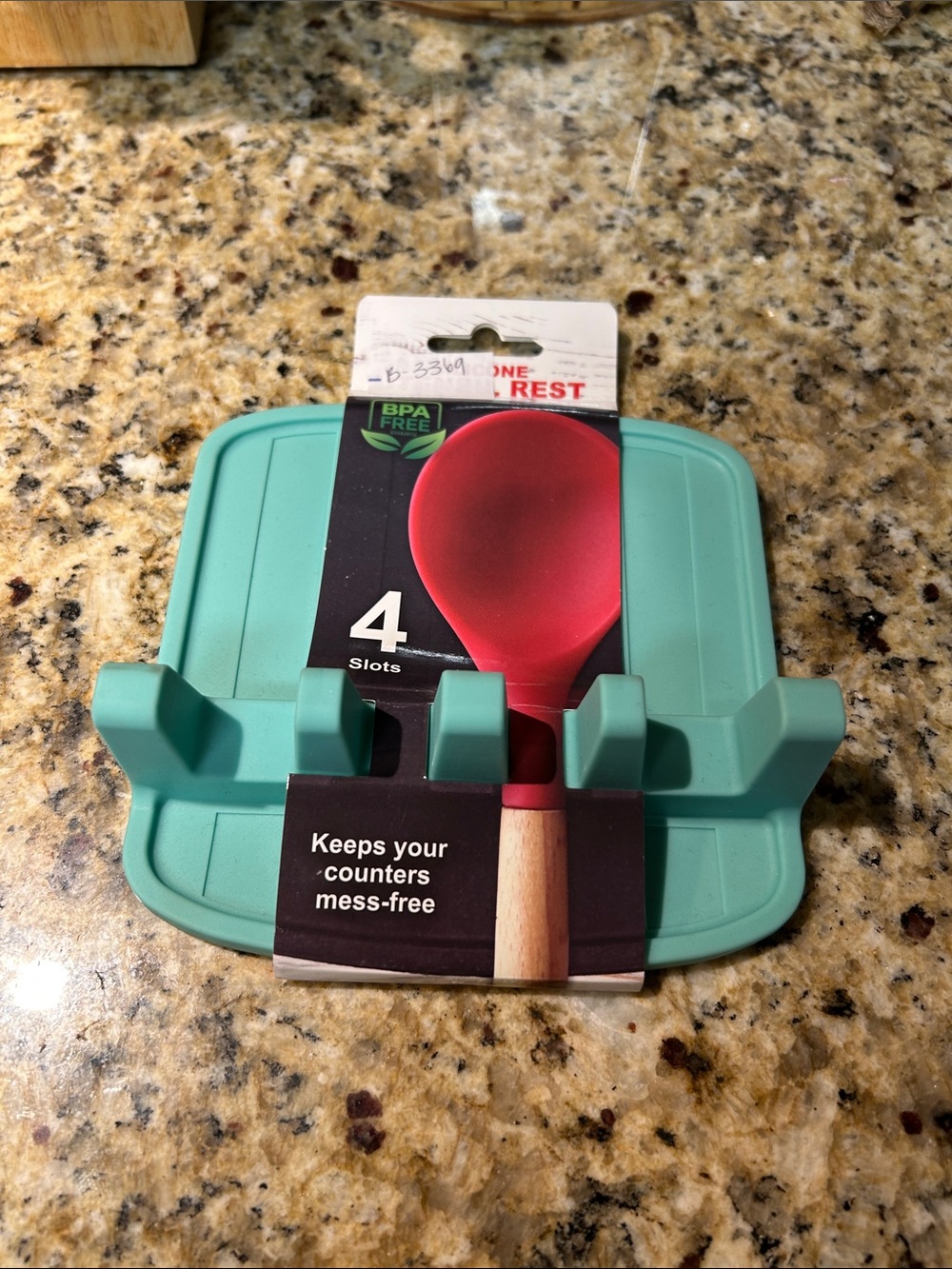 Silicone Spoon Rest with 4 Slots - Teal